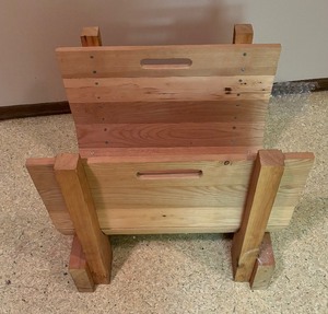 lot 398 image: Curved Wooden Firewood Holder