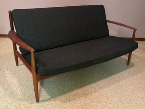 lot 31E image: Vintage Mid Century Danish Teak France and Son Sofa  Couch