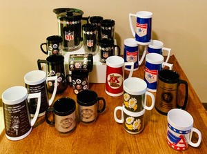 lot 407 image: Collection of Vintage Thermal Cups and Mugs, Including  NHL Pitcher and Cups