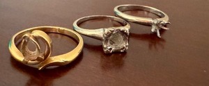 lot 35J image: Three Vintage 14k Gold Ring Settings