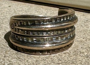 lot 30C image: Vintage David Andersen Sterling Silver Ring - Viking Saga