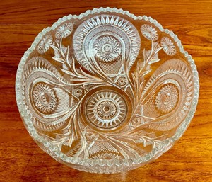 lot 306 image: Vintage E. Smith Heavy Cut Punch Bowl  Reproduction