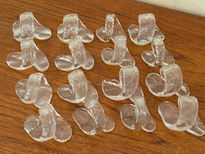 lot 303B image: Set of 16 Vintage Hand Blown Glass Hadeland Napkin Rings
