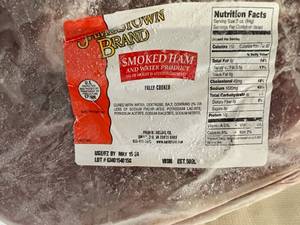 K. 13.35lbs Fully Cooked Smoked Ham