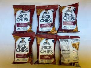MM. 6x 2.5oz Quaker Rice Thins-Tangy BBQ