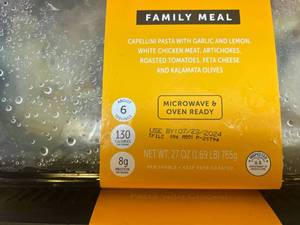 2x 1.69lbs Family Meal Lemon Garlic Mediterranean Style Pasta wChicken(Target)