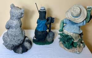 Set of 3 Resin Garden Dcor- Woodland Creatures