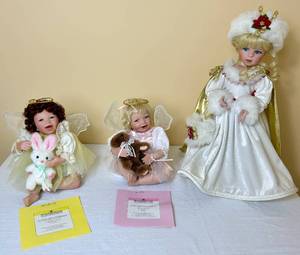 Three Ashton Drake Dolls - Winter Ball Cinderella, I Wish You Happiness, I Wish You Love