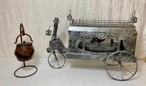 Unique Halloween Home Dcor- Haunted Hearse & Jack-o-Lantern Candle Holder