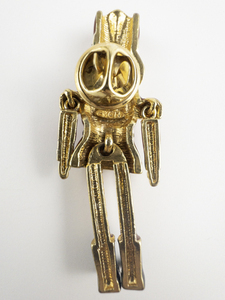 lot 111 image: AVON Christmas Nutcracker Toy Soldier Gold Plated Base Metal Brooch . Legs & Arms Swing