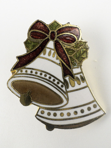 lot 114 image: Bell & Holly Enamel Gold Plated Base Metal Brooch .
