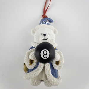 lot 72 image: Dayton Hudsons  1999 Santa Bear Ornament - with Magic 8 Ball
