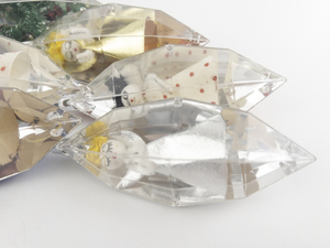 lot 154 image: Group of 9 Vintage Jewel Brite Plastic Christmas Ornaments