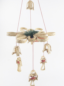 lot 156 image: Vintage Scandinavian Angel Christmas Straw Wreath Mobile