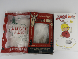 lot 185 image: Vintage Group of Three Angel Hair for Decorating in Original Packaging