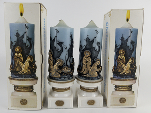 lot 191 image: Set of Two Vintage Christmas Adoration Candles with Original Packing
