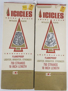lot 195 image: Vintage Set of Two Silver Tinsel Icicles 18