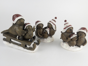 lot 215 image: Group 3 Christmas Bird Figurines