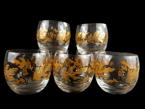 lot 125 image: Set of 7 Fall Old Fashioned glasses - Fall leaves