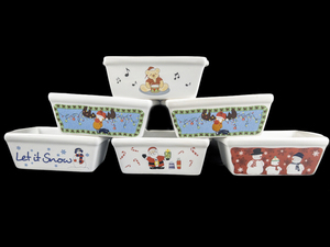 lot 230 image: Group of Six - Mini Bread Loaf Baking Pan - CHRISTMAS THEMED