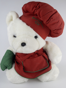 lot 168 image: Dayton Hudsons 1991 Chef Santa Bear with Hat & Mitt