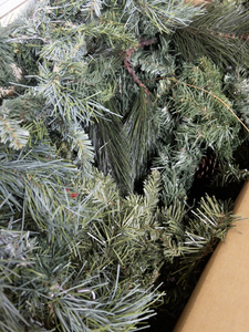 lot 130 image: Large Box of Green Garland X-Mas Decorations