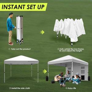 Jowque 10 X 10 Pop-Up Canopy with Side Wall