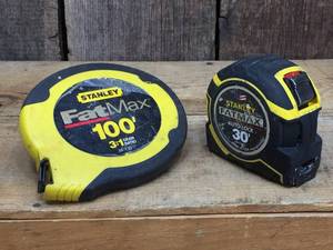 lot 68 image: Stanley Fatmax 30 & 100 Tape Measures