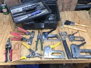 lot 74 image: Toolbox With Tools - Staplers - Wiss Snips