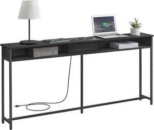lot 165 image: VASAGLE 70 Inch Console Table with Outlet and Shelves