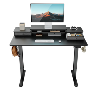 lot 54 image: ErGear Electric Standing Desk With Monitor Riser And Drawers