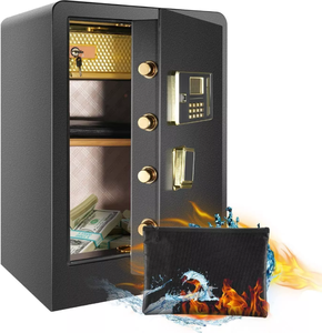 lot 115 image: 4.0 Cuft Extra Large Home Safe Fireproof with Double Key Lock Alarm LockBox