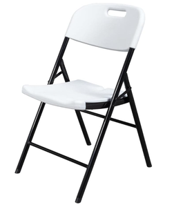 lot 125 image: 4PCS Garden Plastic Folding Chair White - Outdoor Furniture Chairs Lightweight Foldable