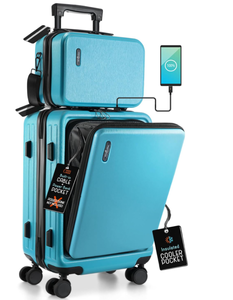lot 134 image: 2PCS Travel Arim Carry On Luggage 22x14x9 Airline Approved, Carry On Suitcase with Wheels