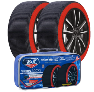 lot 137 image: Size XXL K&K Automotive Snow Socks for Tires - Pro Series for Ultimate Grip Alternative for Tire Snow Chain