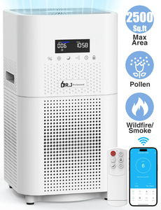 lot 139 image: Dr.J Professional Smart WiFi Air Purifiers for Home Large Room up to 2500 Sq.ft, HEPA Air Purifier for Bedroom