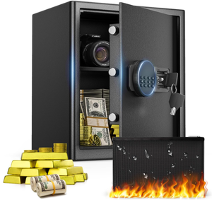 lot 153 image: Riddost 2.0 Cub Safe Box, Riddost Fireproof Safe Box with Digital Keypad, LED Indicator, Sensor Light, and Alarm System