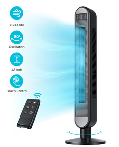lot 215 image: Dreo Tower Fan for Bedroom, Bladeless Fan, 90° Oscillating Fan, Quiet Floor Fan with Remote