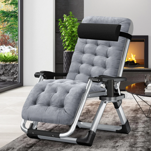 lot 225 image: Slsy XL Zero Gravity Chair, Oversized XL Folding Reclining Lounge Chair with 2 Sided Cushion & Tray for Indoor and Outdoor