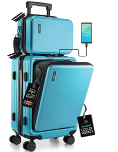 lot 256 image: 2PCS Travel Arim Carry On Luggage 22x14x9 Airline Approved, Carry On Suitcase with Wheels