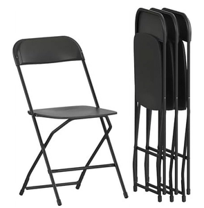 lot 439 image: LOT OF 10 CKPFVY - Black Plastic - 650LB Weight Capacity Comfortable Event Chair