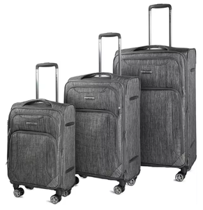 lot 443 image: 3PCS L Antor Ultra Lightweight Softside Luggage with Spinner Wheels, Expandable Suitcase with Retractable Handle