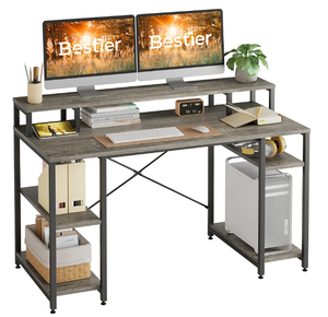 lot 506 image: Bestier Computer Desk with Monitor Shelf Home Office Desk
