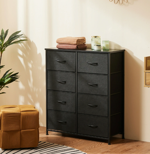 lot 412 image: Fabric Dresser with 8 Drawers, Tall Storage Dresser with 8 Drawers