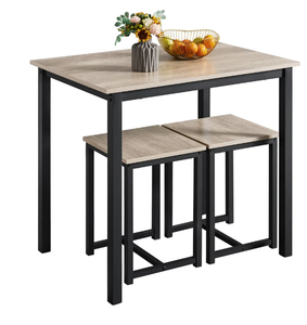 lot 431 image: Yaheetech Industrial 3-Piece Dining 29.5 Table Set w 2 Stools for Kitchen, Dining Room, Gray