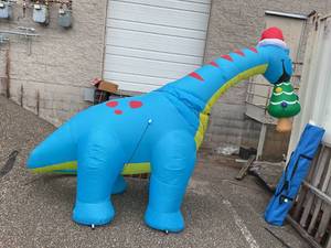lot 319 image: COMIN 10ft Christmas Inflatables Outdoor Decorations Blue dino