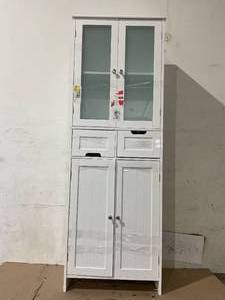 lot 230 image: ChVans Shelf Storage Cabinet with 4 Doors2 Drawers Kitchen Pantry
