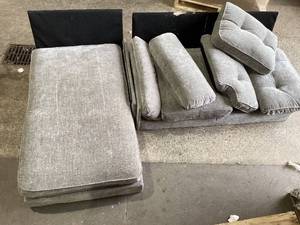 lot 413 image: COHOME Convertible Sectional Sofa, 82-inch Modern Chenille L-Shaped Couch