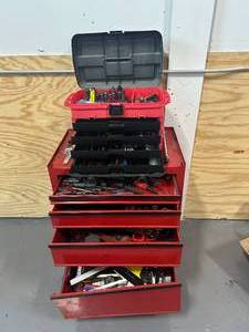 lot 38 image: CRAFTSMAN and Plano Tool Boxes Filled with Various Tools