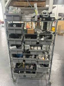lot 9 image: Shelving Unit with Miscellaneous Parts